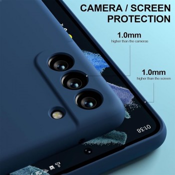 Liquid Air silikoninis mėlynas dėklas - su kameros apsauga (Samsung S21)
